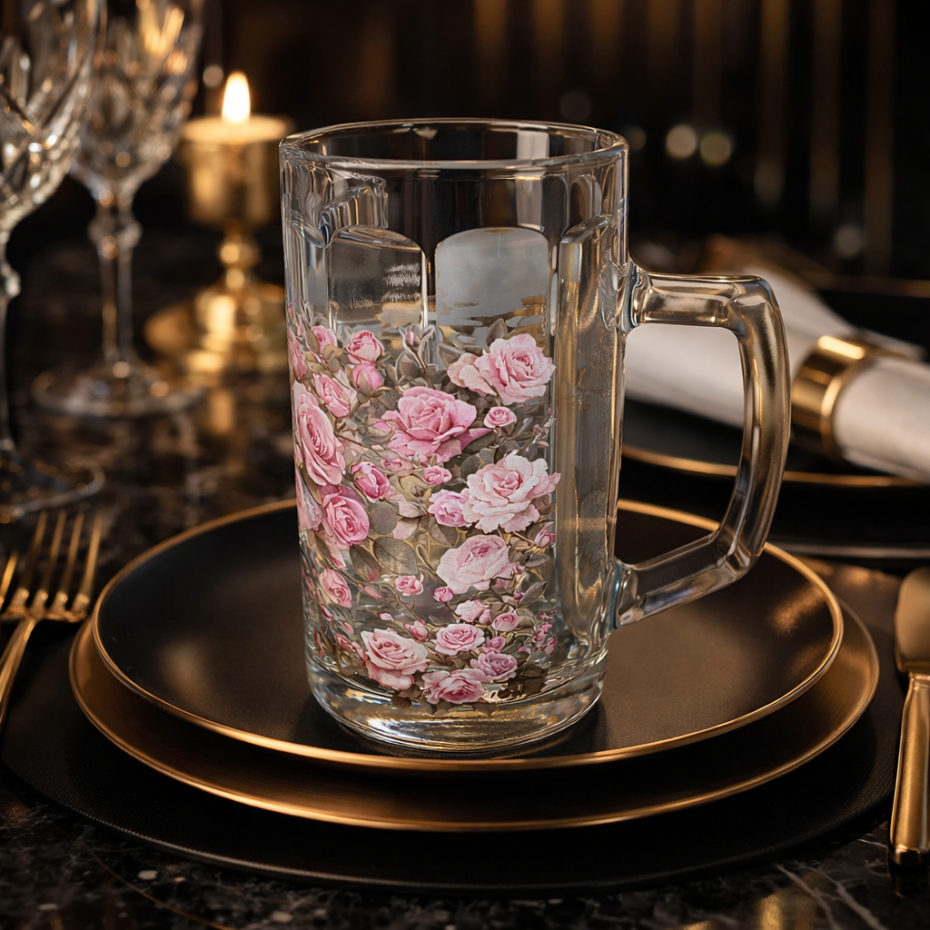 Tazza in vetro con Pepite D' Oro