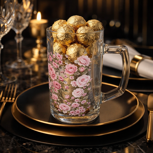 Tazza in vetro con Pepite D' Oro