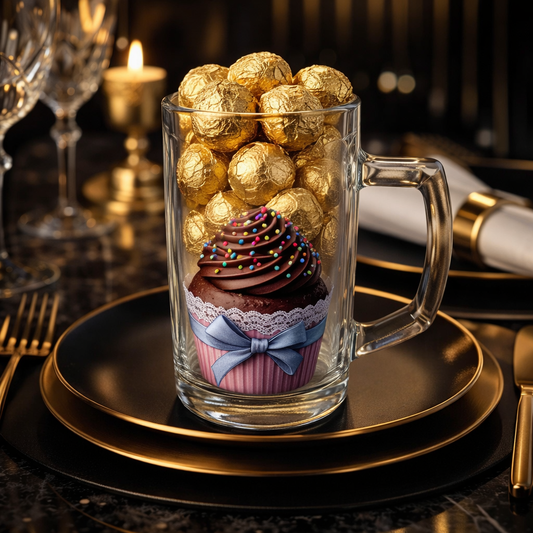 Tazza in vetro con Pepite D' Oro