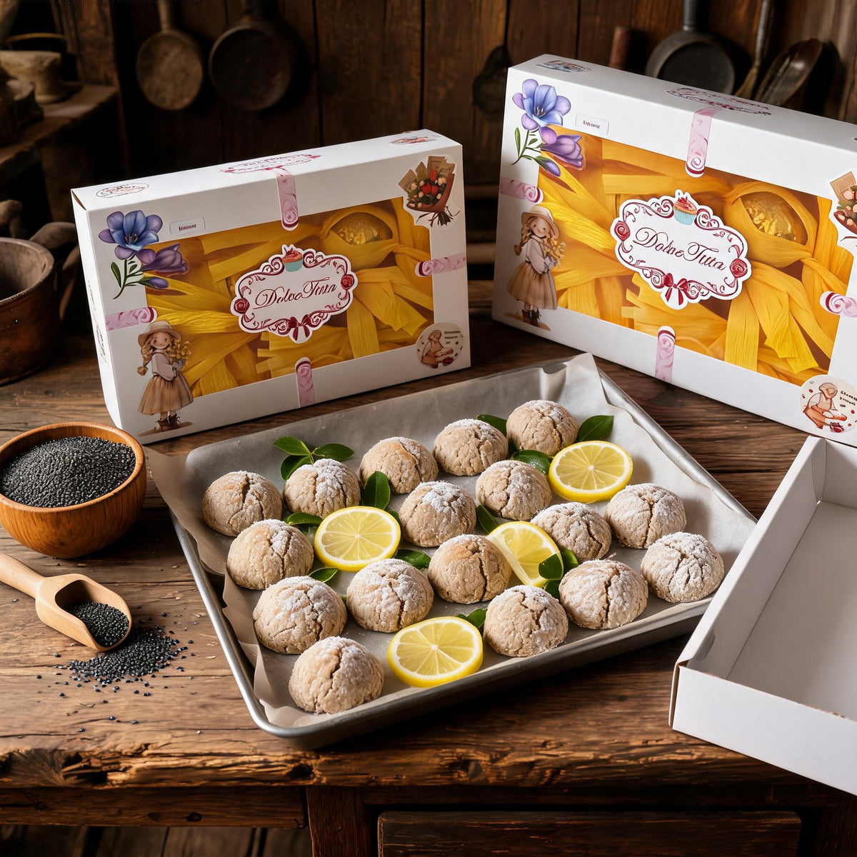BONBON PAPAVERO e LIMONE - 5pz
